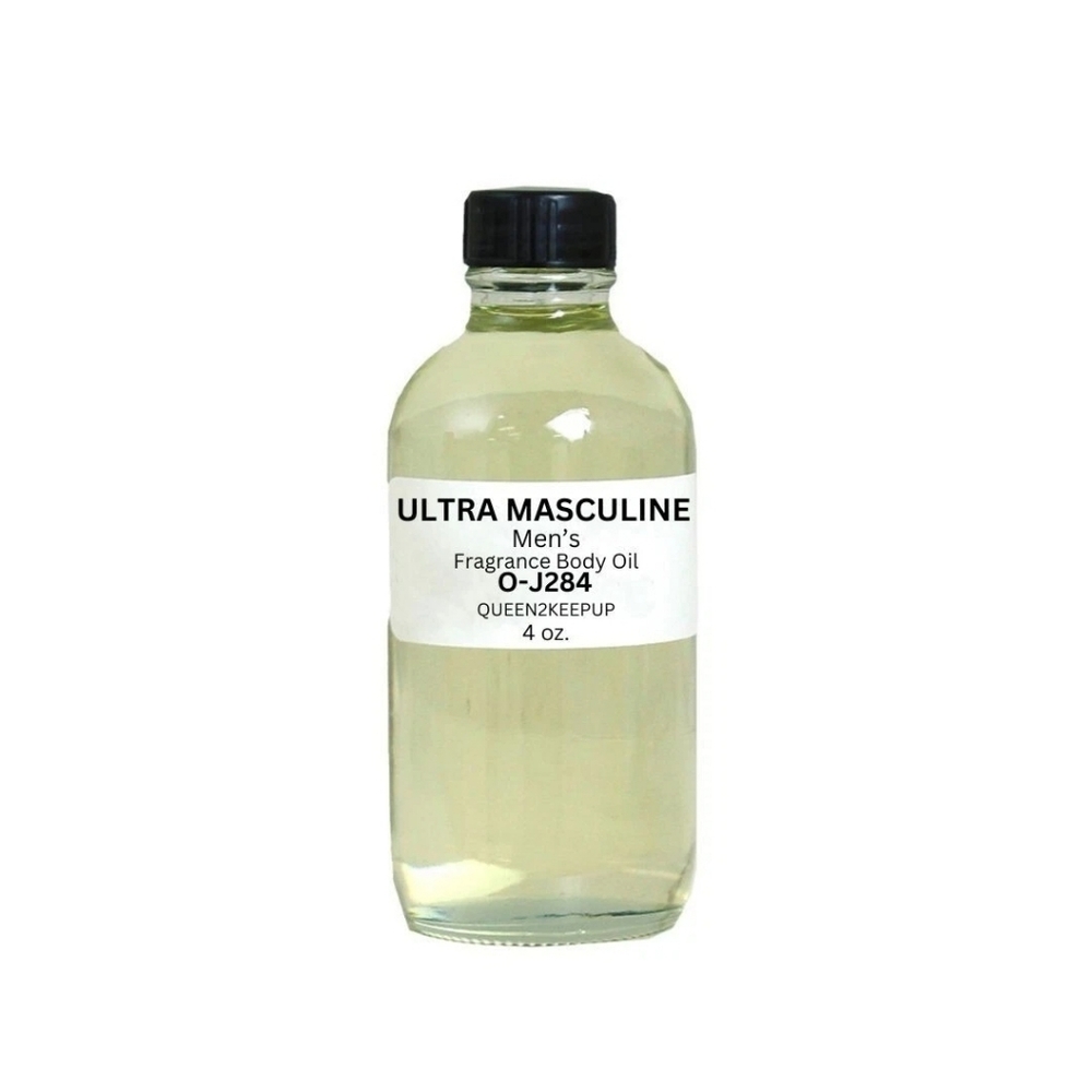 Ultra Masculine (Men) Body Oil 4 oz Fragrance All Natural Scent Glass Bottle